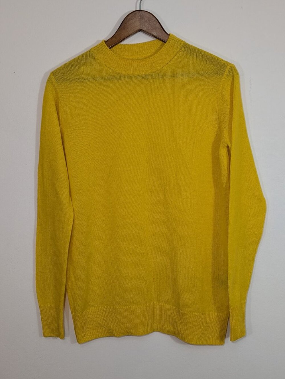 The Elder Statesman 100% Cashmere Crewneck Sweater Yellow Men’s XS